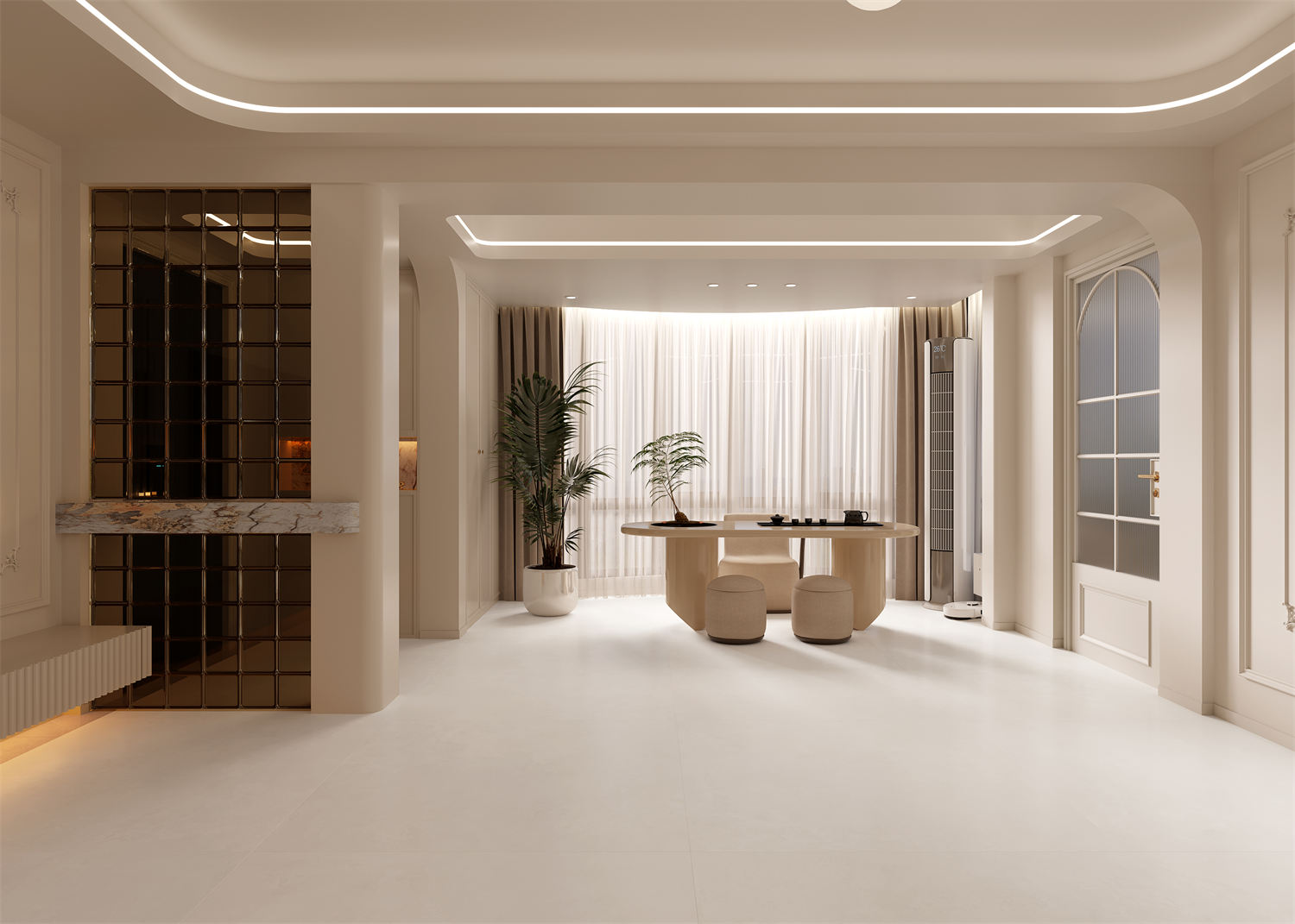 天青米白效果图