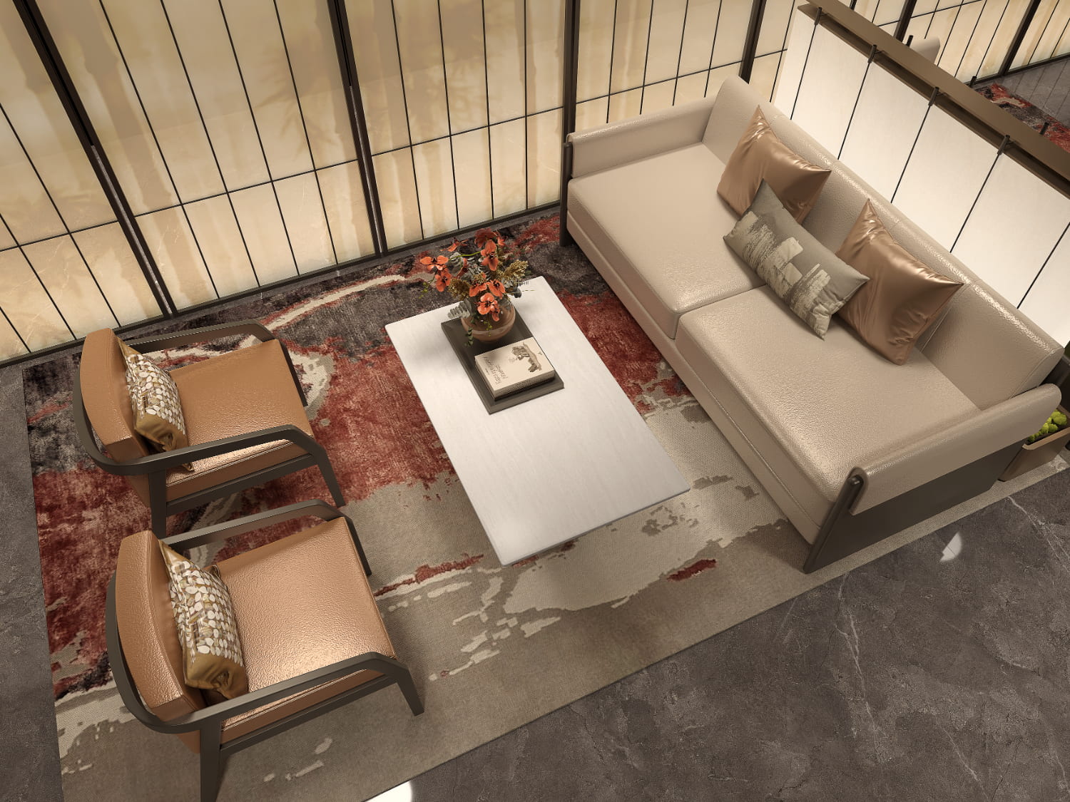 米白洞石效果图